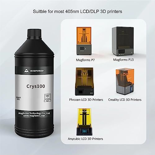 Image of Magforms Crys100 Resin for 3D Printers 1kg - (Transparent)