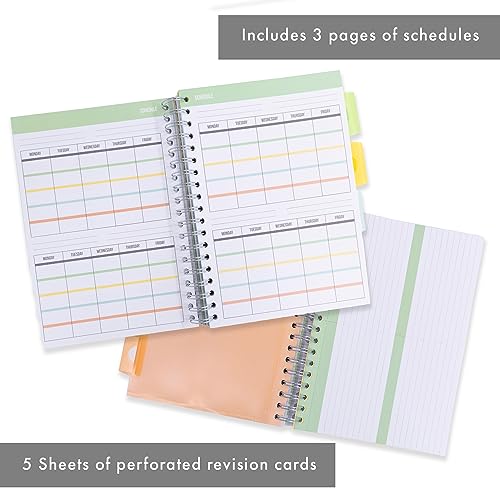 Carnet de notes B5 à intercalaires repositionnables et pages tri-styles pour révisions