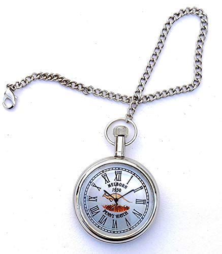 Classic Nickle Melborn - 1930 Penny Watch Dial (Sky Blue Color - Antique Pocket Gandhi Watch Royal Look Indian Handicraft Gift Item-image-28