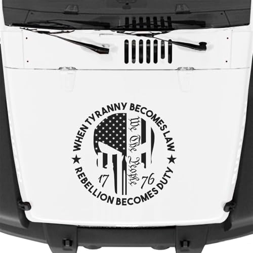 Image of 1776 We The People Vinyl Car Decal US Flag Skull Patriotic
