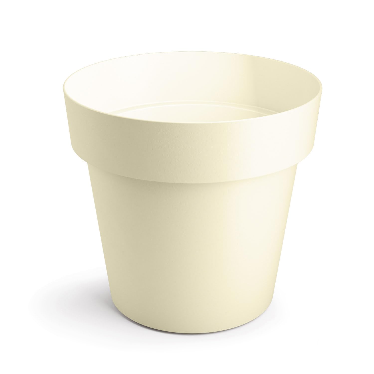 B2C Plant Pots Flower Planter 6 Colours 4 sizes Matt Plastic Pot Classic Look Home Deco Pot Plastic Lightweight (Ecru Matt, 18cm)