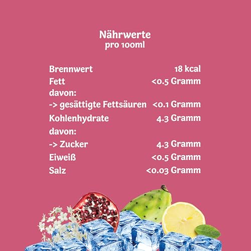Pfanner Der Rote Zitrone-Granatapfel zuckerreduziert im Vorratspack – Direkt aufgebrühter Früchtetee mit Granatapfelsaft und Zitronensaft verfeinert (6 x 2 l)