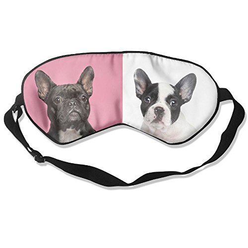 Sleep Mask Two French Bulldogs Eye Cover Blackout Eye Masks,Soothing Puffy Eyes,Dark Circles,Stress,Breathable Blindfold for Women Men