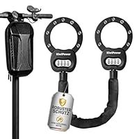 KiwiPower E Scooter Schloss mit Zahlenschloss, 90cm Kettenschloss mit Tasche, Handschellenschloss für E Roller & Fahrrad, Diebstahlschutz ohne Schlüssel