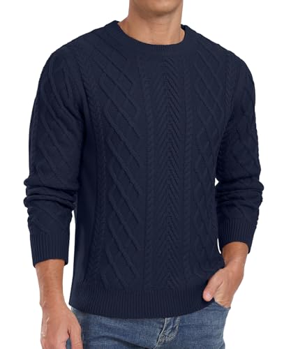 Askdeer Fisherman Knit Crewneck Sweater