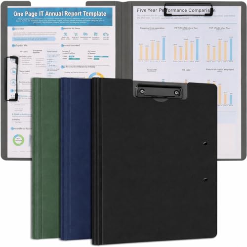 Image of A4 Clipboards File Folder | 360 Degree Flip Sturdy Writing Pad with Strong Metal Dual Clip | Multi-Functional Binder File Folder for School, Office, Artists & Professionals (3, Multi Colour)