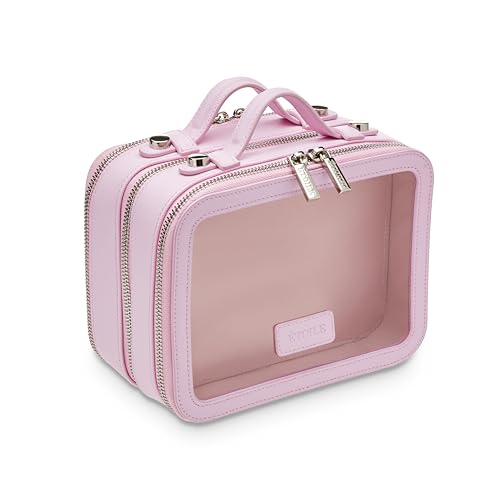 ETOILE - Small Twin Cosmetic Case Lavender Pink - Dual Compartment Cosmetic Beauty Organizer & Toiletry Case