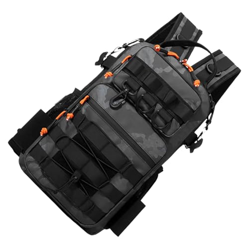 Mochila de pesca ajustable con bolsa de pecho de gran ritmo para llevar herramientas seguras