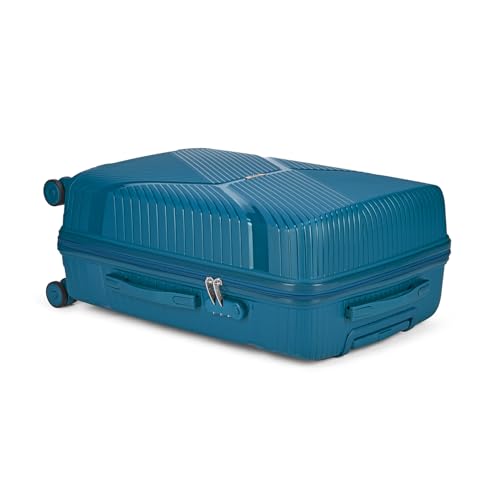 Image of VIP Plastic Hard Shell 8 Spinner Wheels Engage Check-In Trolley Bag Set - (56+66+76Cms) For Travel (So3, Light Blue), Small, Large, Medium