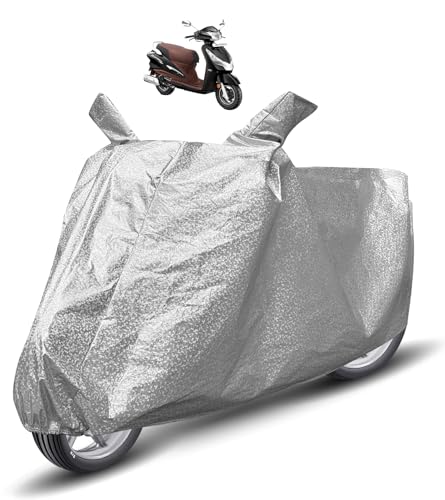Image of Auto Hub Waterproof Scooty Cover Compatible with Hero Destini 125 Dustproof, UV Protection Two Wheeler Scooty Destini 125 Cover - Metallic Silver