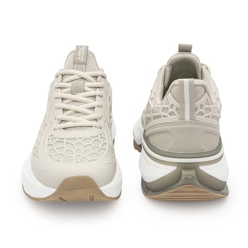 Image of Red Tape Men's Sneakers Beige KPU Round Toe Lace-Up All-Day Comfort