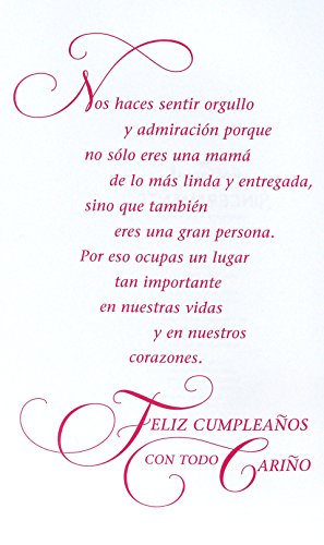 Hallmark Vida Spanish Birthday Greeting Card For Mother (Pink Floral) #TOP3