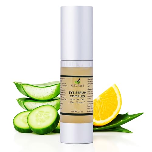 M.D. Blend Plant Stem Cell Eye Serum Complex + Professional Vitamin C Serum for Face, Hydrating Brightening & Anti-Aging Skincare Bundle