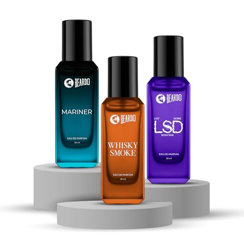 The Iconic Trio- LSD,Mariner & Whisky Smoke Perfume for Men (20ml x 3) | Long Lasting Fragrance | Long Lasting Perfume for Men | Gift for Men | Gift f