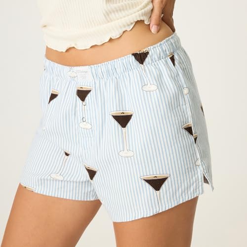 PJ Salvage Short feminino para dormir feliz ano novo para ele e para ela, Bluestone, M