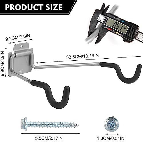 Niqinwukin Bike Wall Mount Hangers,Horizontal Storage Rack In Garage Or Home - Bike Hanging Hocks With Eva Foam -2 Pack Wall Bike Rack Holders For Bicycles - Mountain, Road, Hybrid #TOP3