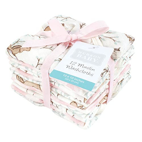 Image of Hudson Baby Unisex Baby Cotton Muslin Washcloths, Enchanted Forest, One Size
