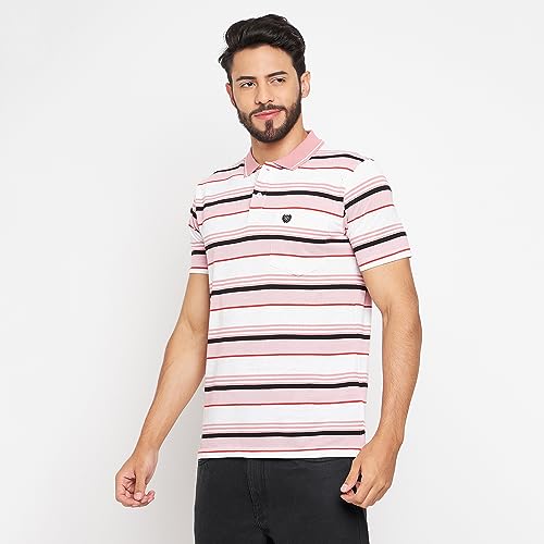 Image of Duke Stardust Men Polo Neck Half Sleeve Cotton T-Shirt (LF7047 Cotton Candy XXL)