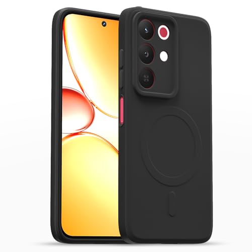 Image of Pikkme Back Cover for Realme Narzo 90X 5G / Realme C85 5G / Realme 15X 5G Soft Matte Silicone Mag-Safe Design (Mag-Safe Not Support) Camera Protection | Slim Fit Bumper Cover (Black)