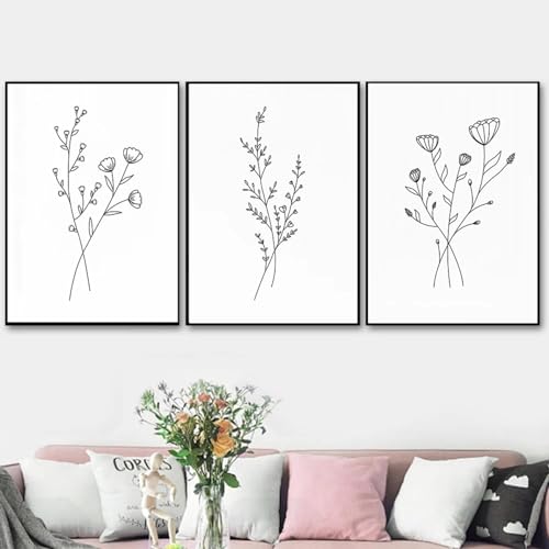 Art peinture impression sur toile de fleurs avec cadre décoration murale beige haut de gamme