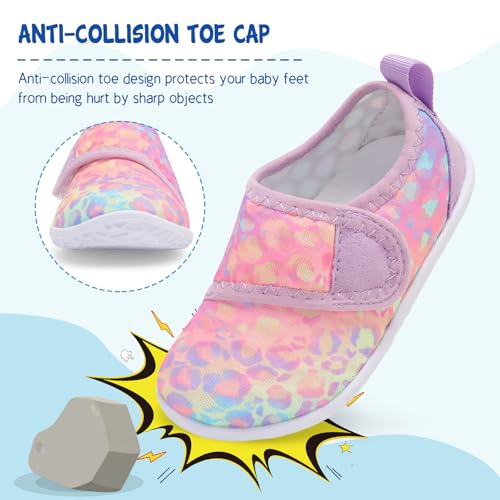 Image of LeIsfIt Toddler Water Shoes Boys Girls Barefoot Aqua Socks Kids Breathable Quick-Dry Swim Shoes for Beach Pool Surf