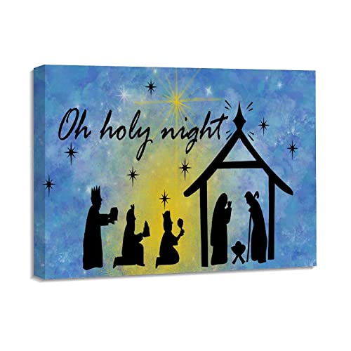 Cadre moderne « Oh Holy Night » : décoration murale pour Noël