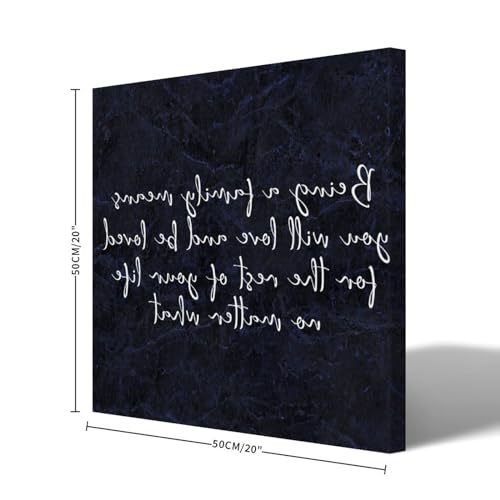 Lienzo decorativo de 20x20 pulgadas Yelolyio con cuadro motivacional sobre la familia para pared 2