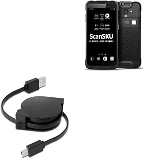 BoxWave Cable Compatible with ScanSKU Android Barcode Scanner Rugged C66 (1D & 2D) - miniSync - USB-A to USB Type-C, Retractable Cable - USB-A to USB Type-C