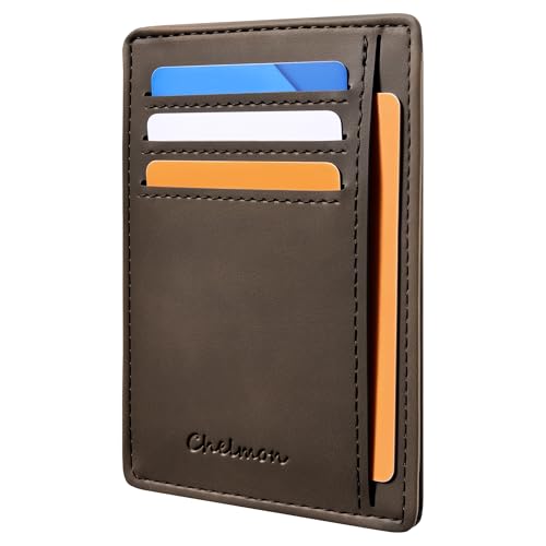 Image of Chelmon Slim Wallet for Men, Minimalist Front Pocket RFID Blocking Credit Card Holder
