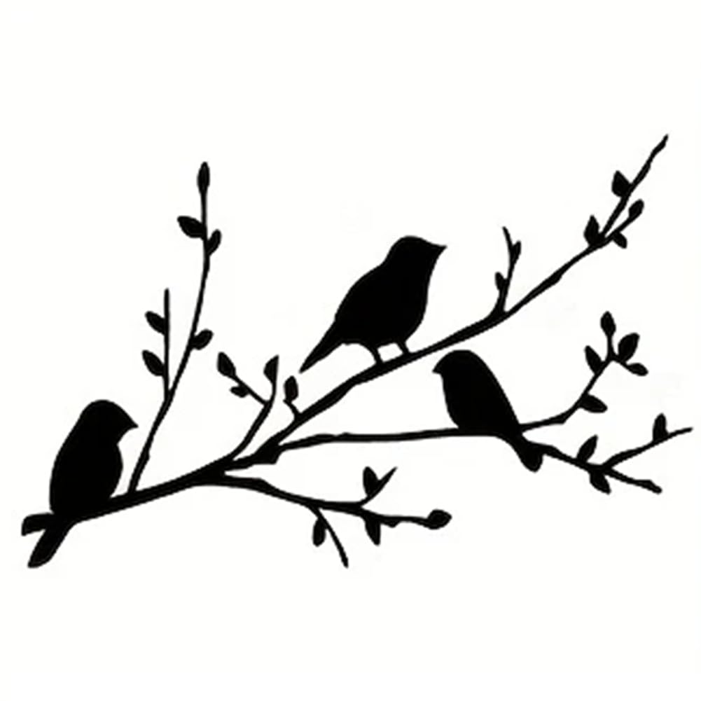 CTRLZS Housewarming Gift Bird on A Branch Metal Wall Art Rustic Tree Wall Decor Handcrafted Iron Bird Sign