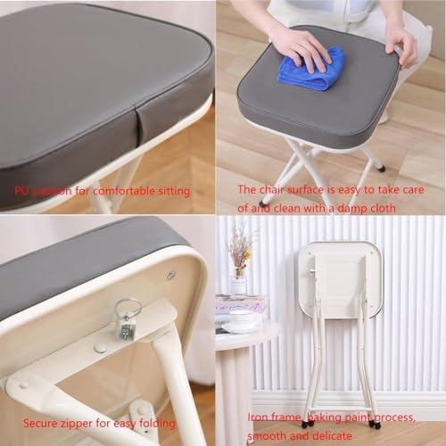 Tabouret de bar pliant gris pour petits espaces et dortoirs
