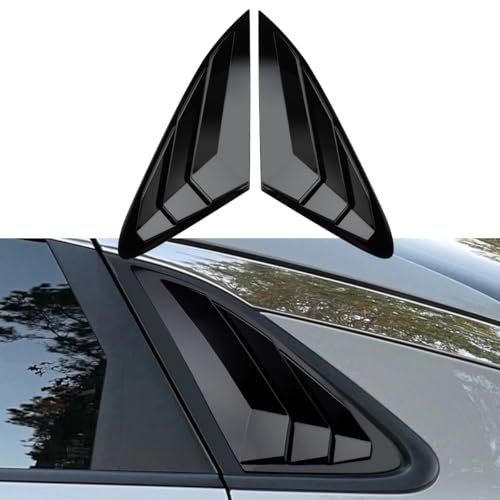 DLOVEG Rear Side Window Louvers Compatible for 2021 2022 2023 2024 2025 Kia K5 Accesories Sport Style Air Vent Cover (Glossy Black)