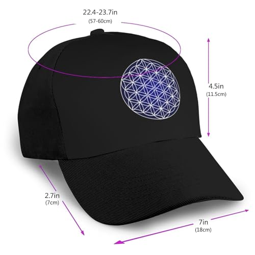Flower of Life Sacred Geometry Unisex Classic Adjustable Curved Brim Baseball Cap, Trucker Hat2