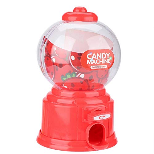 Fdit Portable Children Candy Machine Plastic Mini Gumballs Dispenser Kids Kindergarten Gift(red)