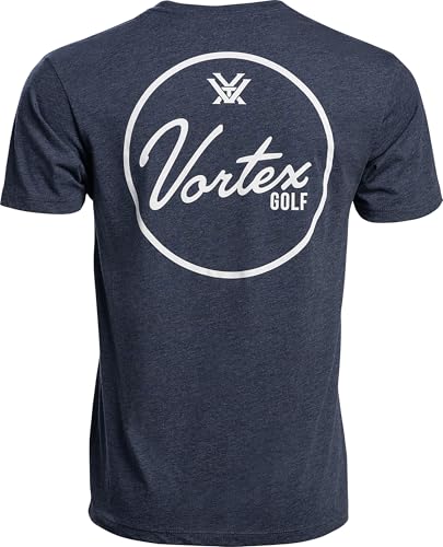 Vortex Golf Script Men's Short Sleeve T-Shirts (US, Alpha, XX-Large, Regular, Regular, Navy Heather)