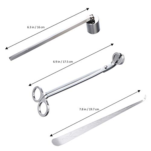 Conjunto de 3 peças de cortador de vela Healifty com cortador de vela, cortador de pavio e velas de