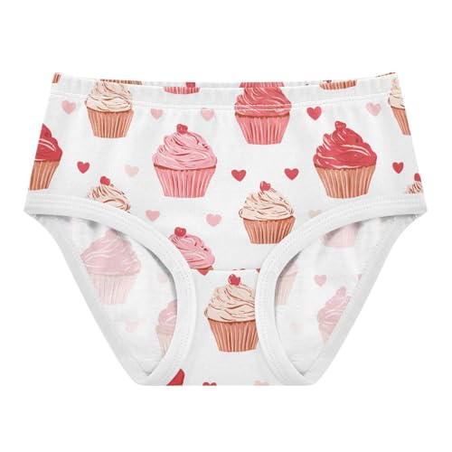 Wusikd Cupcake Pink Red Colors Girls' Underwear Cotton Girls Briefs Soft Toddler Underwear 2T