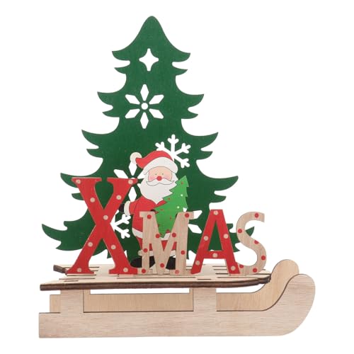 BESPORTBLE Weihnachten Holz Schriftzug Weihnachtsmann Figur Xmas Deko...