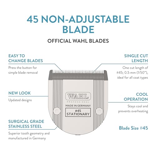Wahl-Professional-Animal-45-Non-Adjustable-Blade-Arco-5-Style-Groom-Bravura-Chromado-Creativa-Figura-5-in-1-Pet-Dog-Horse-Clippers-41873-7190-Clipper-Replacement-Blades-Silver - Cucciolini Doodles   Wahl-Professional-Animal-45-Non-Adjustable-Blade-Arco-5-Style-Groom-Bravura-Chromado-Creativa-Figura-5-in-1-Pet-Dog-Horse-Clippers-41873-7190-Clipper-Replacement-Blades-Silver