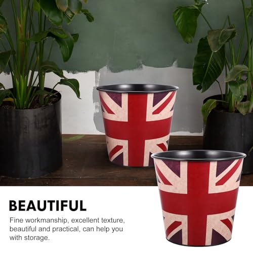 Cesto de basura Happyyami estilo retro USA mapa y bandera miniatura 7