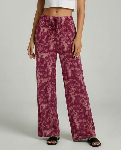 Image of Real Essentials 3 Pack: Women's Soft Palazzo Pants - Wide Leg Yoga Casual Loungewear Pajama Pj Bottoms (Plus Available)