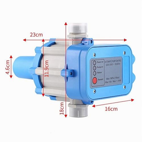 Regolatore di Pressione con Comando Elettronico per Pompa Acqua, Pressostato 10bar con Cavo, Acquedotto Domestico, Irrigazione Giardino, Pompa Sommersa