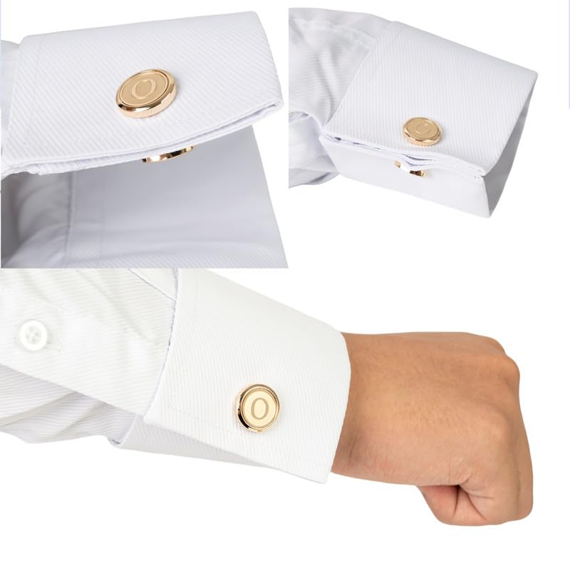 Cufflinks necktie Clip for men Initial cufflinks tie clips and shirts button covers Set Gold or silver4