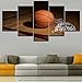 Produktbild Wslin Moderne Wandkunst Dekorative 5 Panels Sport Basketball Modulare Bild Hohe Qualität Leinwand Gedruckt Malerei Für Schlafzimmer Drucke Auf Leinwand 150X80Cm