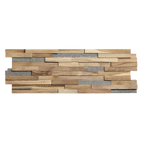 Bare Decor EZ-Wall Mosaic 3D Pattern with Stone Accents Tile