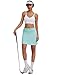 Ekouaer Sports Gym Skorts for Girl with Semi-Compression Mesh Athletic Skirt and Hidden Pockets Green