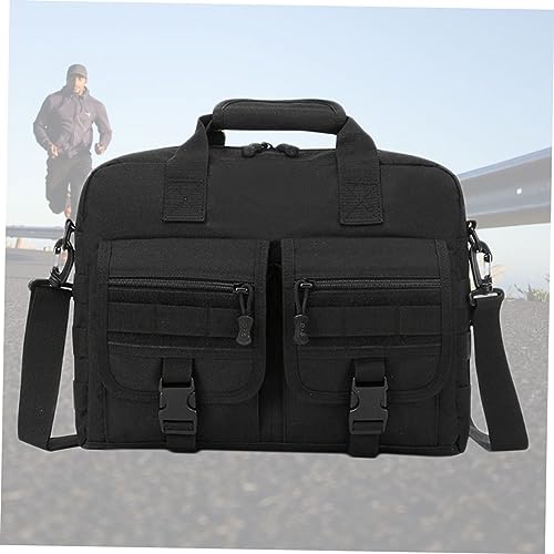 Bolso bandolera de nylon para laptop camuflaje negro miniatura 7