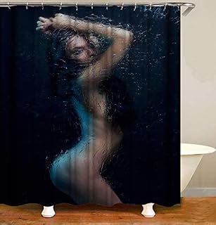 JOOCAR Design Shower Curtain, Sexy Girl Bathing Naked Pretty Woman Fashion, Waterproof Cloth Fabric Bathroom Decor Set with Hooks