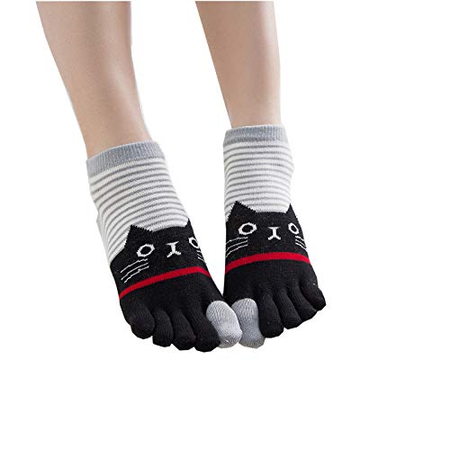 ファイブフィンガーソックスソックスコットンファッションスプリットトゥソックスヨガソックス,グレー,ワンサイズ Taodeli