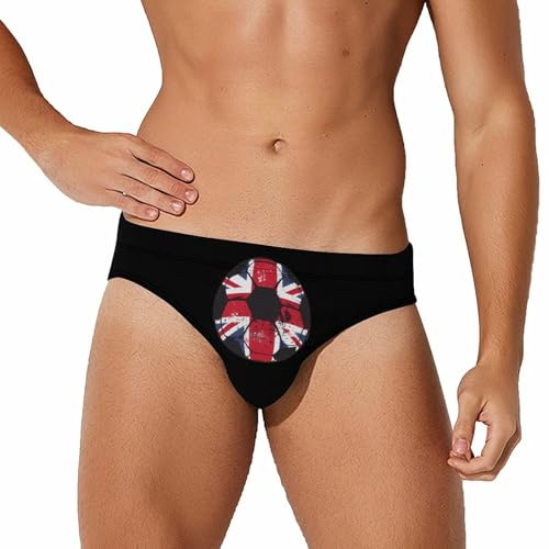 English Flag Soccer Football Mens Swim Briefs Quick Dry Swimming Trunks Training Swimsuit Low Rise Swimwear